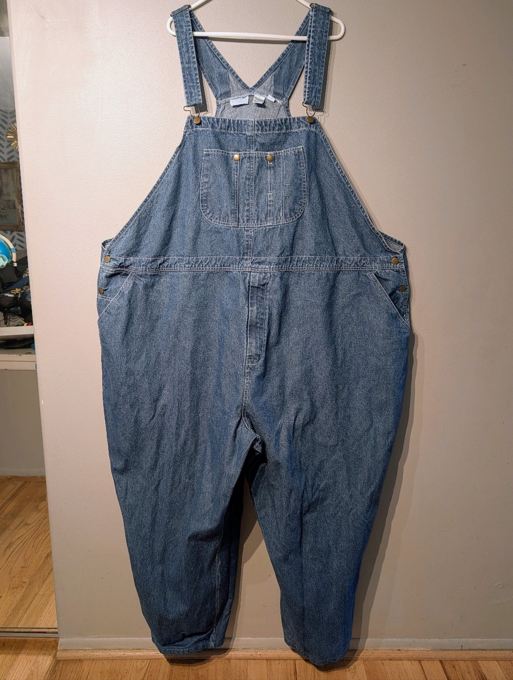 Vintage King Size For Tall & Big Men Cotton Denim Bib Overalls Size 66